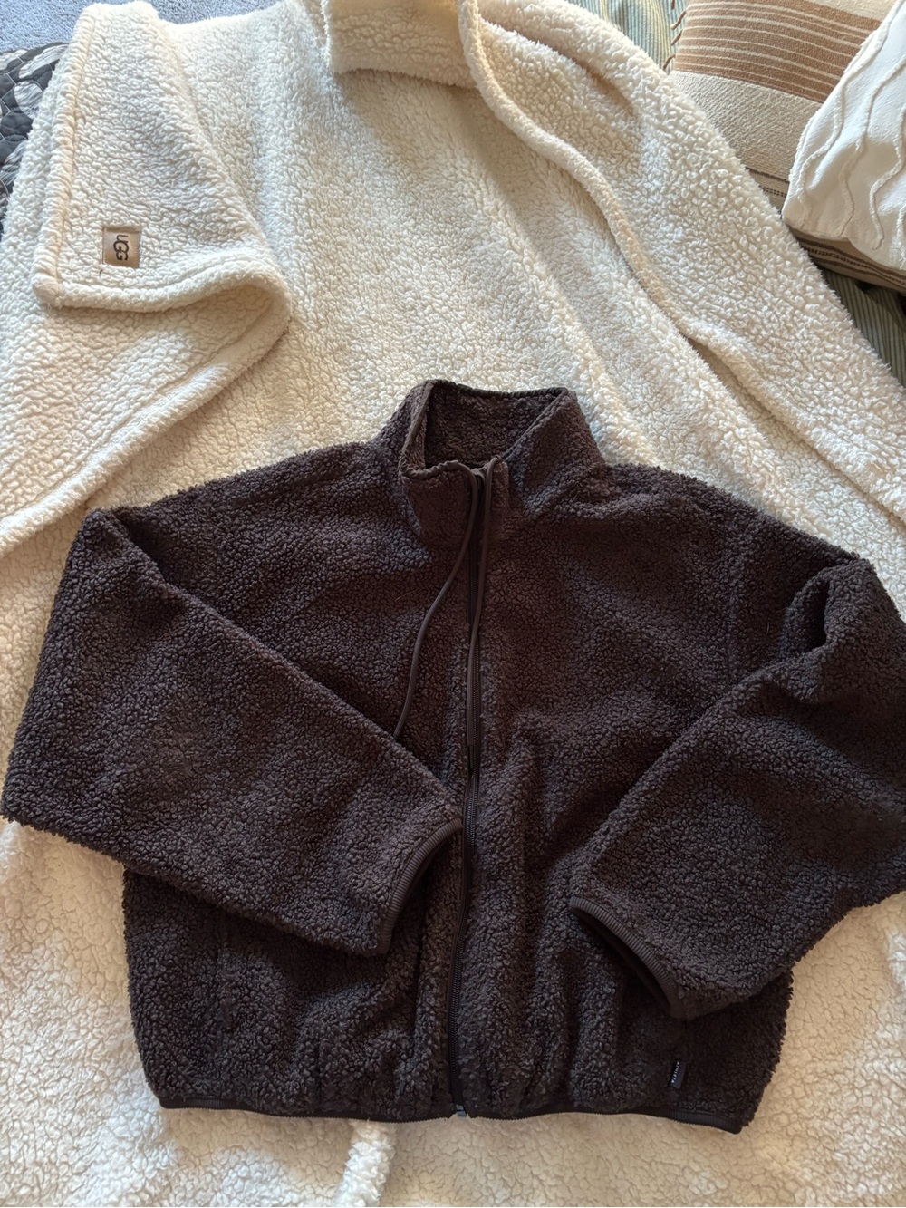 Athleta Brown Sherpa Full Zip jacket